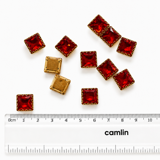 Rhinestone Crystal Beads Aari Stones - Square Shape (10MM)