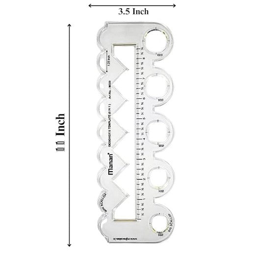5 in 1 Scallop Scale (Designer's Template) | (5 Different Shapes)