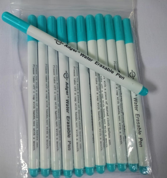Water Erasable Pen Fine For Temporary Marking On Fabrics Or Cloths Pack Of 2, Blue