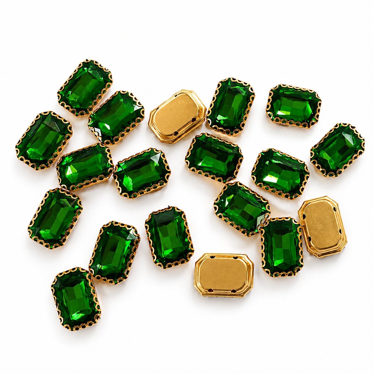 Rhinestone Crystal Beads Aari Stones - Rectangle Shape (15MM)