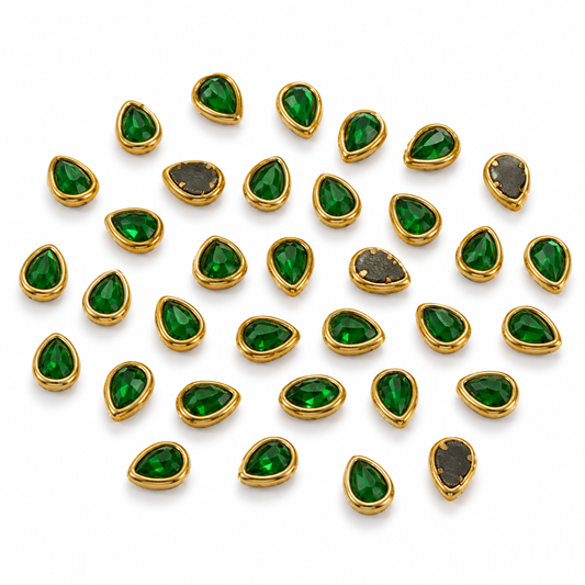 Kundan Stone Framed  (Drop Shape; Size 6 x4)
