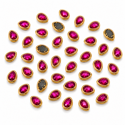 Kundan Stone Framed  (Drop Shape; Size 6 x4)