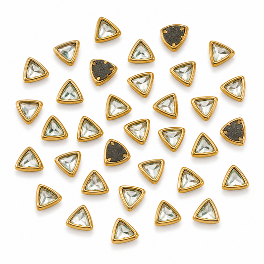Kundan Stone Framed - Triangle Shape; Size 6 x6