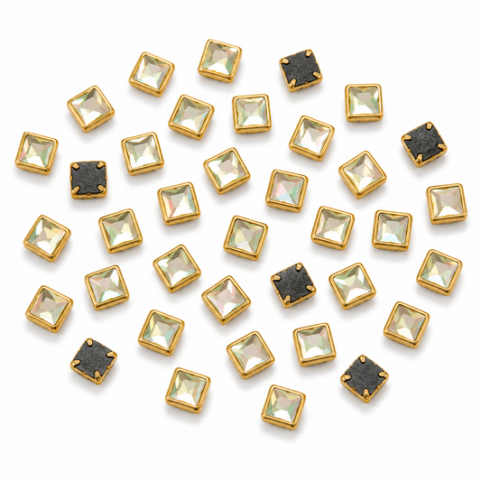 Kundan Stone Framed (Square Shape; Size 6 x6)