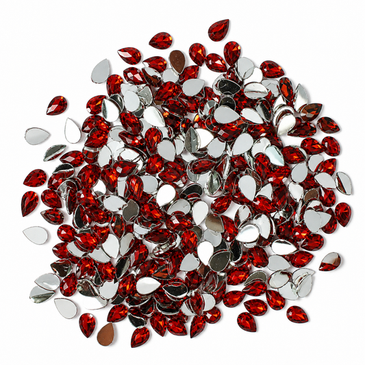 Kundan stone drop shape Smooth base Size 8 x 4mm