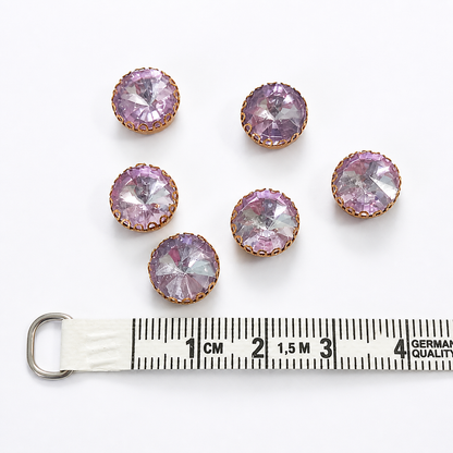 Kundan Rhinestones in Raised Setting, 8MM Round (2 Pieces)