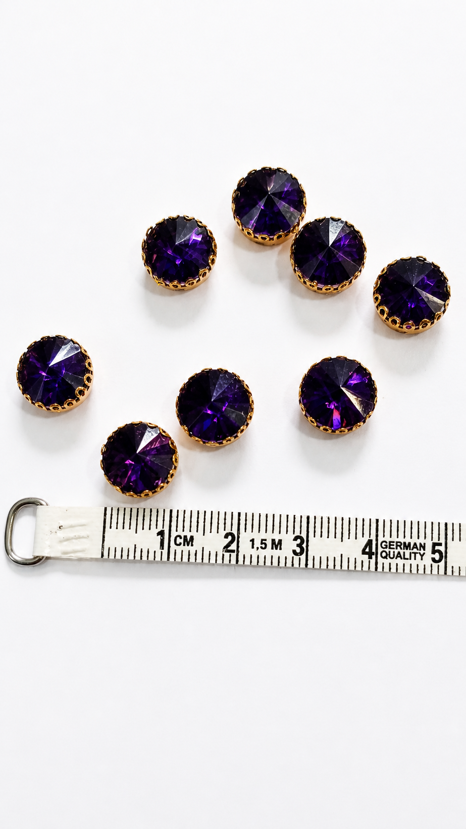 Kundan Rhinestones in Raised Setting, 8MM Round (2 Pieces)