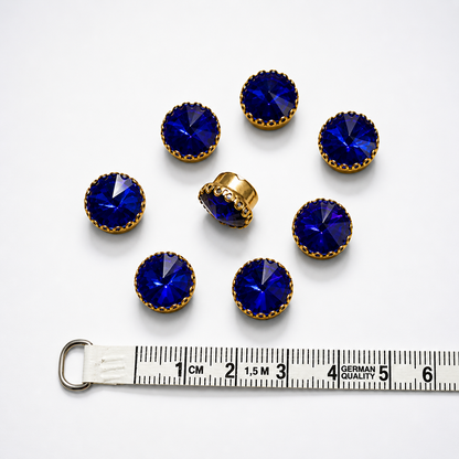 Kundan Rhinestones in Raised Setting, 8MM Round (2 Pieces)