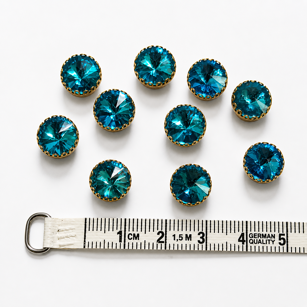 Kundan Rhinestones in Raised Setting, 8MM Round (2 Pieces)