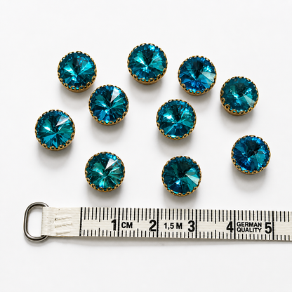 Kundan Rhinestones in Raised Setting, 8MM Round (2 Pieces)