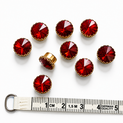 Kundan Rhinestones in Raised Setting, 8MM Round (2 Pieces)
