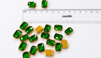 Rhinestone Crystal Beads Aari Stones - Rectangle Shape (15MM)