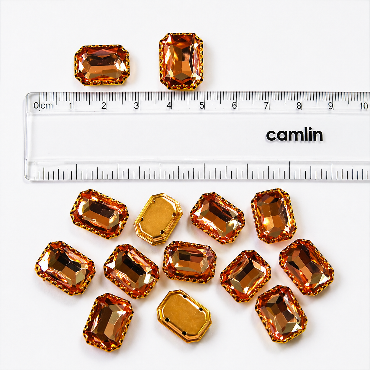 Rhinestone Crystal Beads Aari Stones - Rectangle Shape (15MM)