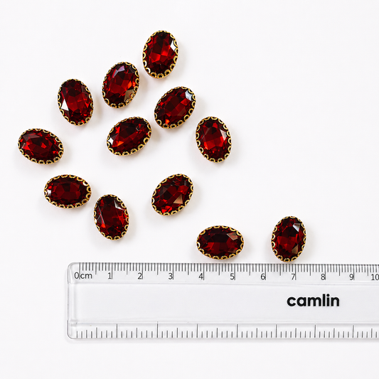 Rhinestone Crystal Beads Aari Stones - Oval Shape (15MM)