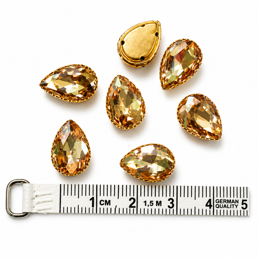 Rhinestone Crystal Beads Aari Stones - Drop Shape (15MM)