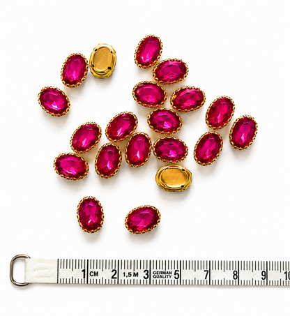 Rhinestone Crystal Beads Aari Stones - Oval Shape (15MM)