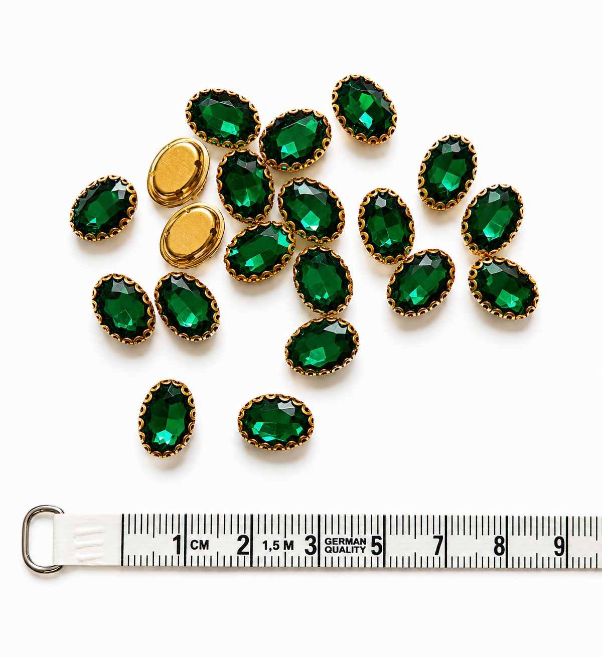 Rhinestone Crystal Beads Aari Stones - Oval Shape (15MM)