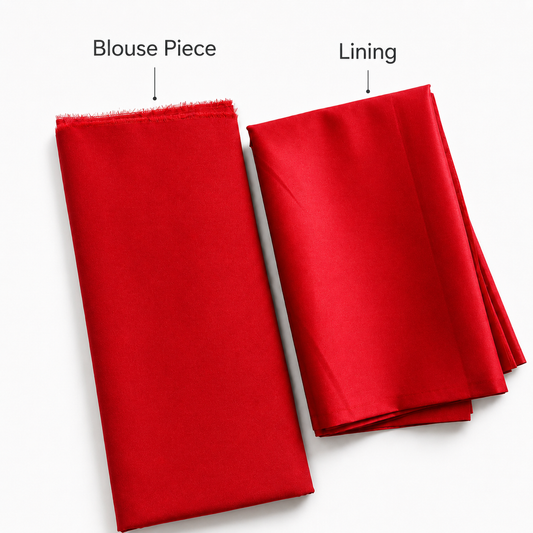 Silk Cotton blouse material (unstitched) 1.5 meter with blouse Lining cloth 1.5 meter - 1 Set. Perfect for Blouse size : "L" and "XL"